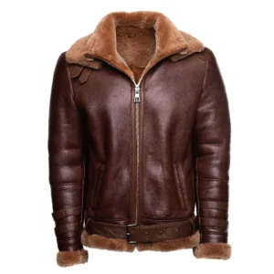 Austin Buttler Brown Aviator shearling jacket