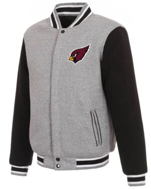 Arizona Cardinals Gray/Black Wool Varsity Jacket