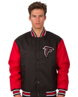 Atlanta Falcons Black and Red Varsity Jacket