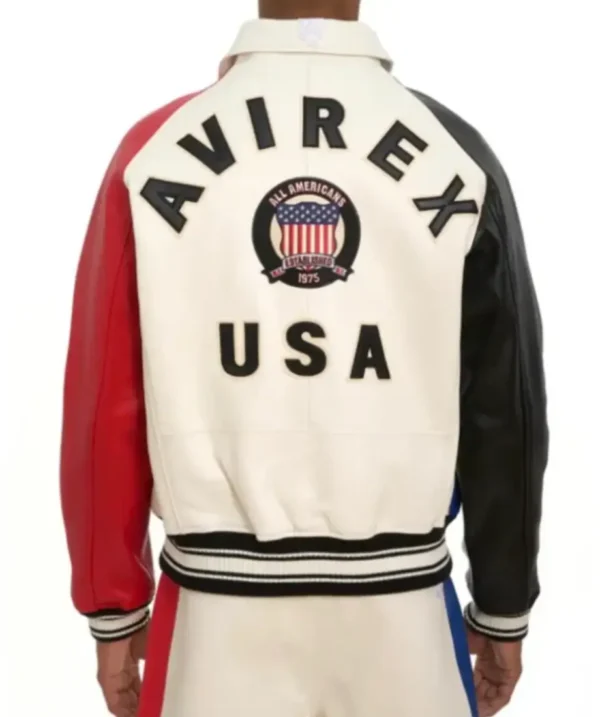 Avirex Color Block Leather Jacket