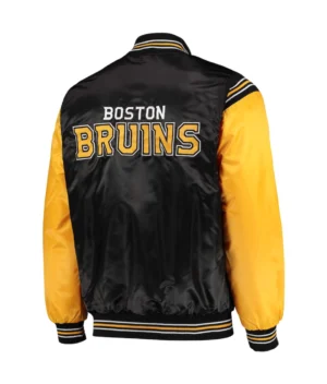 Boston Bruins Varsity Black and Yellow Satin Jacket