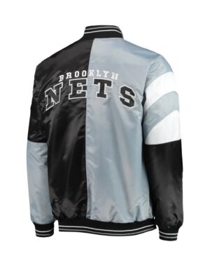 Brooklyn Nets Starter Block Satin Varsity Jacket