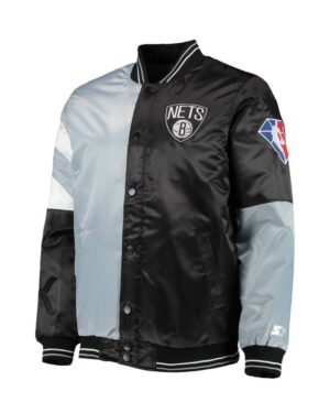 Brooklyn Nets Starter Block Satin Varsity Jacket