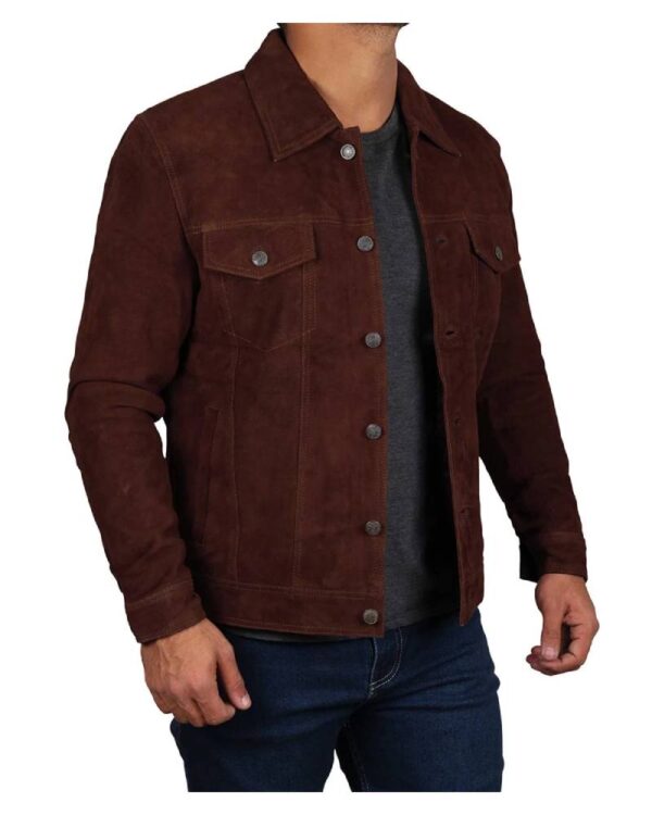 Brown Suede Leather Jacket for Men