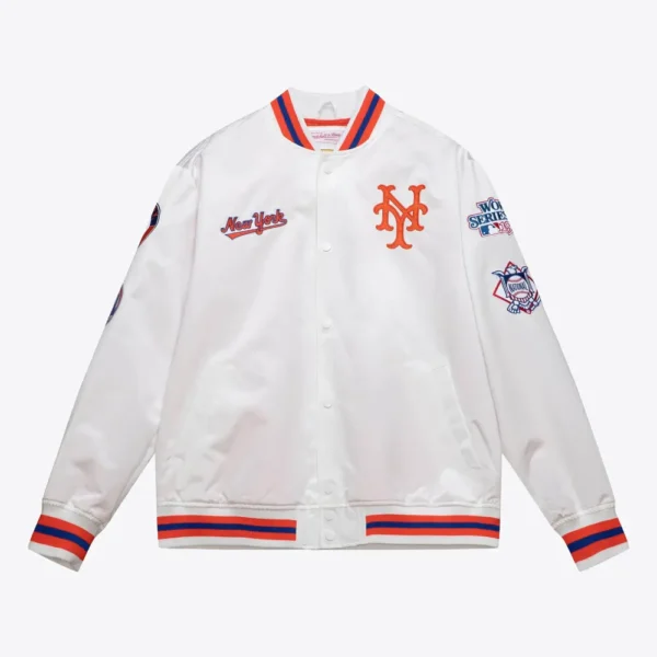 City Collection Lightweight Satin Jacket New York Mets