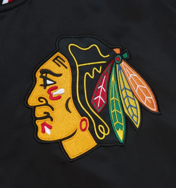 Heavyweight Satin Jacket Chicago Blackhawks