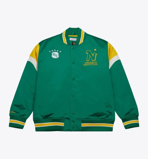 Heavyweight Satin Jacket Minnesota North Stars