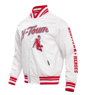 Houston Rockets Pro Standard White Satin Varsity Jacket