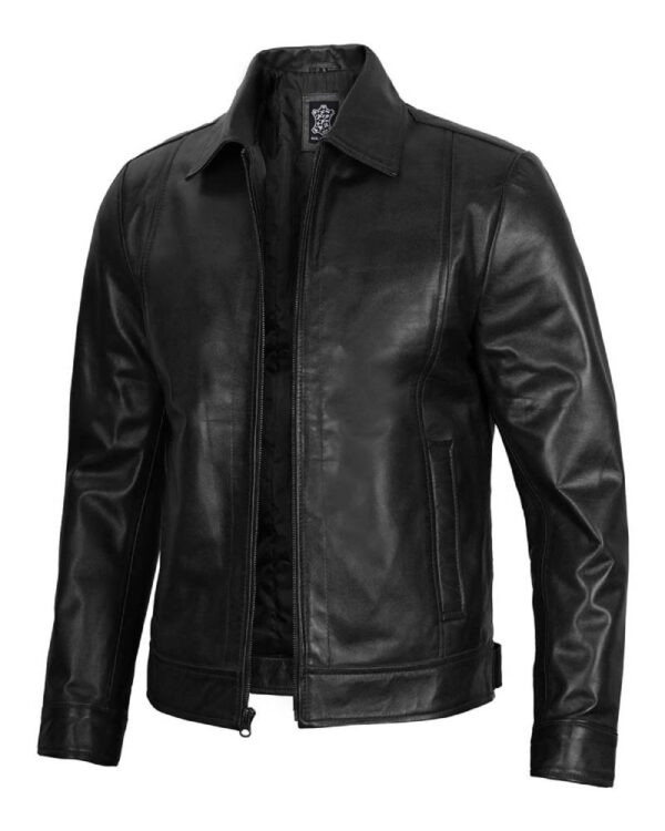 Men's Black Harrington Leather Jacket