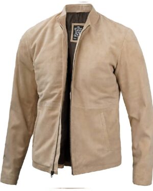 Men's Camel Brown Suede Leather Jacket