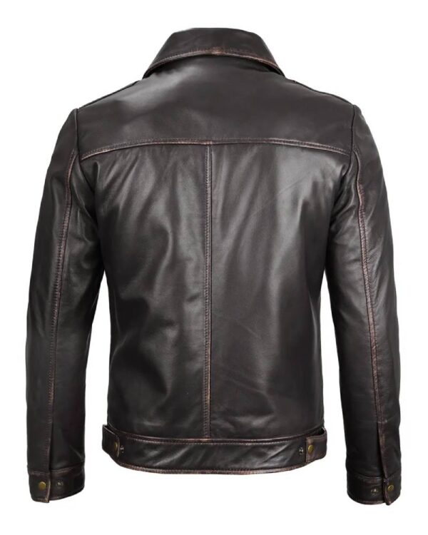 Men's Vintage Leather Rub Off Brown Casual Jacket