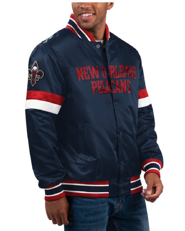 New Orleans Pelicans Home Game Navy Varsity Jacket