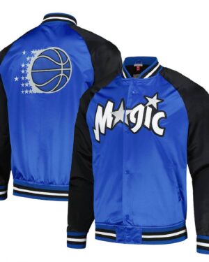 Orlando Magic Mitchell & Ness Double Blue Satin Jacket