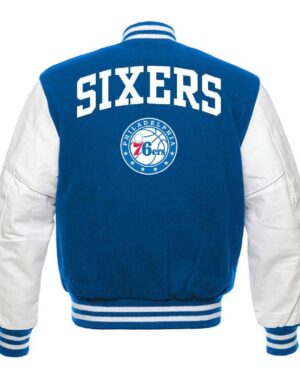 Philadelphia 76ers Blue and White Letterman Jacket