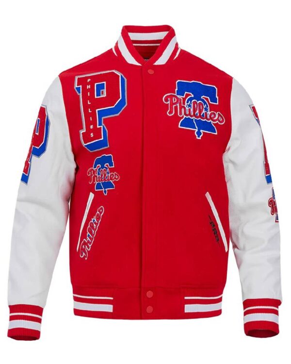 Philadelphia Phillies Mashup Red & White Varsity Jacket