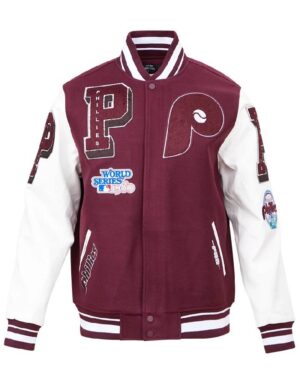 Philadelphia Phillies Retro Mashup Wool & Leather Varsity Jacket