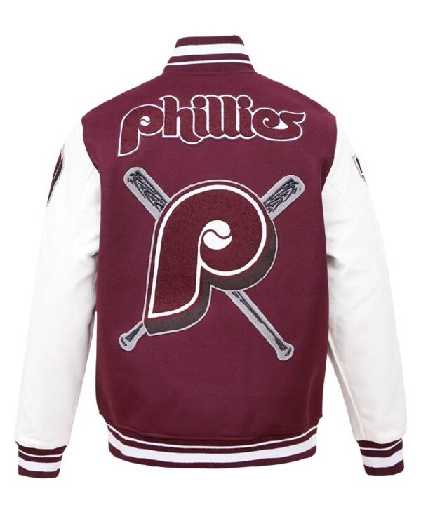 Philadelphia Phillies Retro Mashup Wool & Leather Varsity Jacket