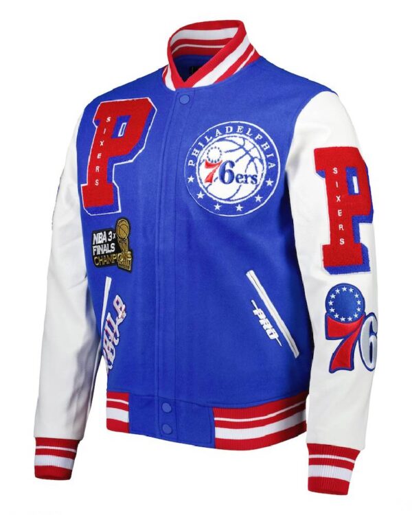 Royal Philadelphia 76ers Mash Up Capsule Varsity Jacket