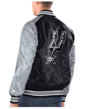 San Antonio Spurs Renegade Black/Silver Varsity Jacket