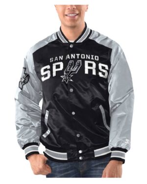 San Antonio Spurs Renegade Black/Silver Varsity JacketSan Antonio Spurs Renegade Black/Silver Varsity Jacket