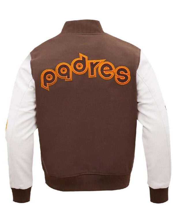 San Diego Padres Classic Logo Brown & White Varsity Jacket