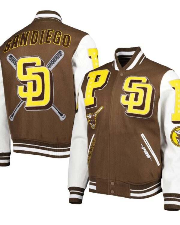 San Diego Padres Pro Standard Mash Up Logo Varsity Jacket