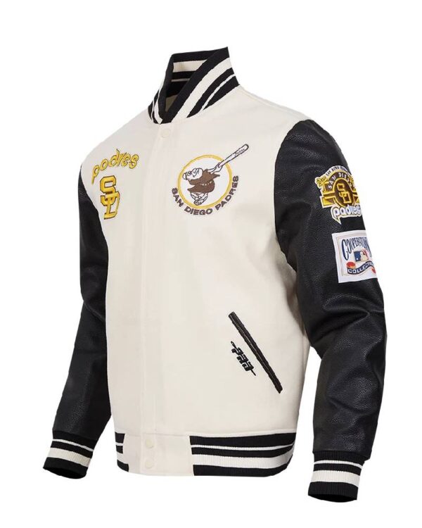 San Diego Padres Retro Classic White & Black Varsity Jacket