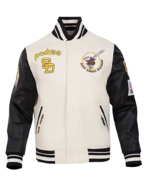 San Diego Padres Retro Classic White & Black Varsity Jacket