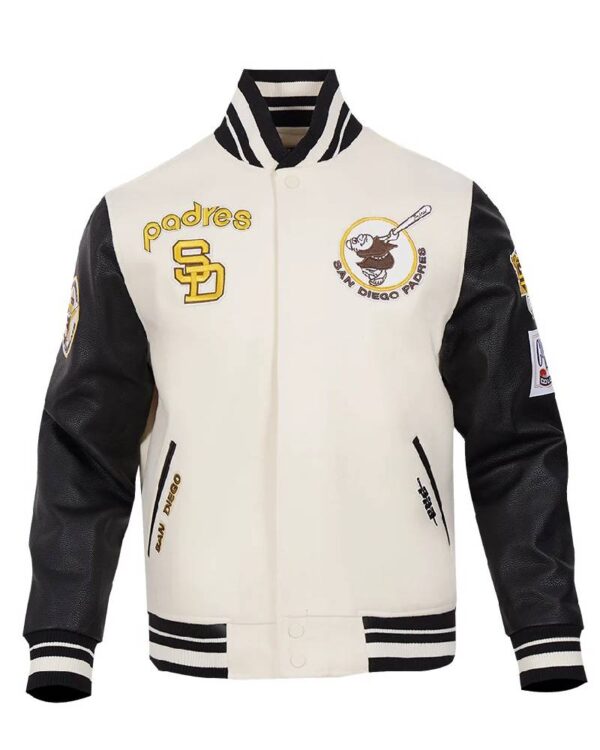 San Diego Padres Retro Classic White & Black Varsity Jacket