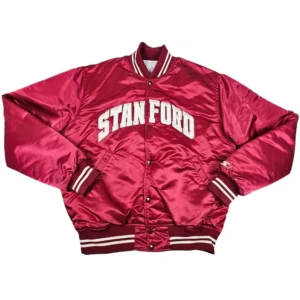 Stanford Spellout Red Varsity Satin Jacket