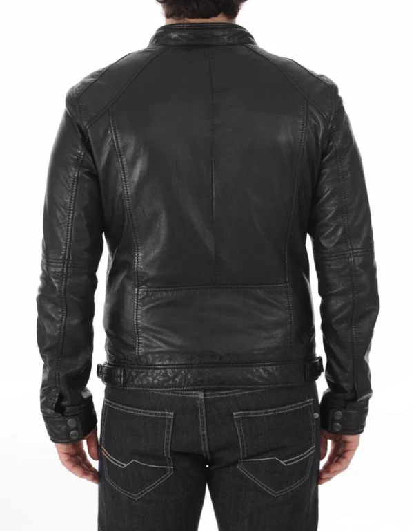 Men’s Black Leather Biker Jacket