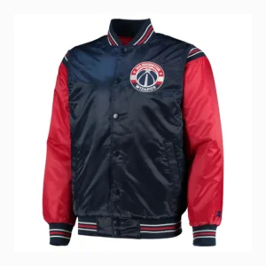 Washington Wizards Varsity Satin Jacket Navy & Red