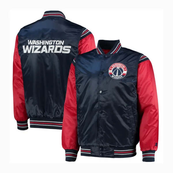 Washington Wizards Varsity Satin Jacket Navy & Red