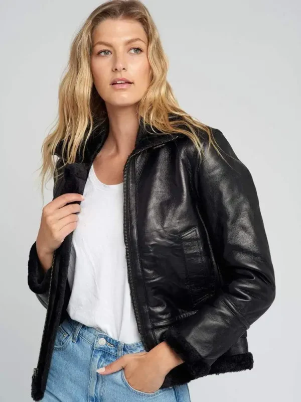 Cairtlin Black Fur Faux Shearling Jacket