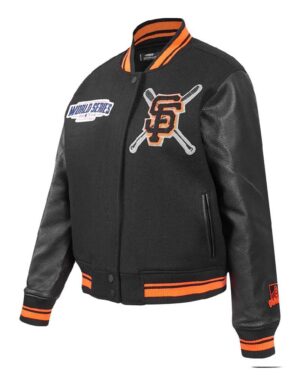 Women’s San Francisco Giants Mashup Wool & Leather Varsity Jacket