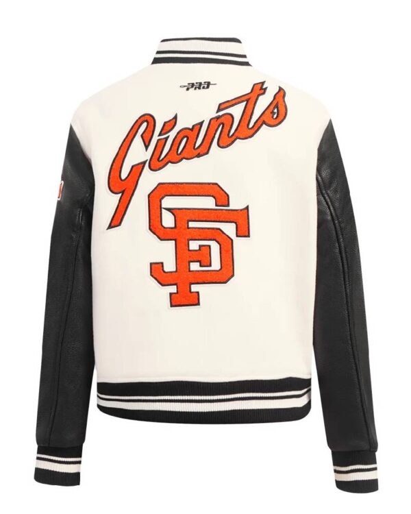 Women’s San Francisco White & Black Varsity Jacket