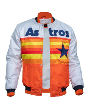 Houston Astros White & Orange Satin Jacket