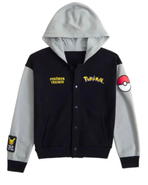 Abercrombie Pokemon Black And Grey Wool Varsity Jacket