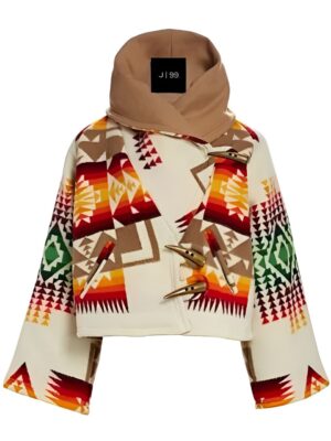 Beth Dutton Poncho Style Hooded Aztec Coat