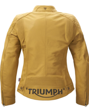 Braddan Women’s Air Race Gold Leather Motorcycle Jacket