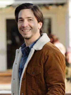 Christmas with the Campbells Justin Long Shearling Brown Denim Jacket