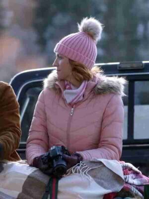 Christmas with the Campbells Brittany Snow Pink Puffer Jacket