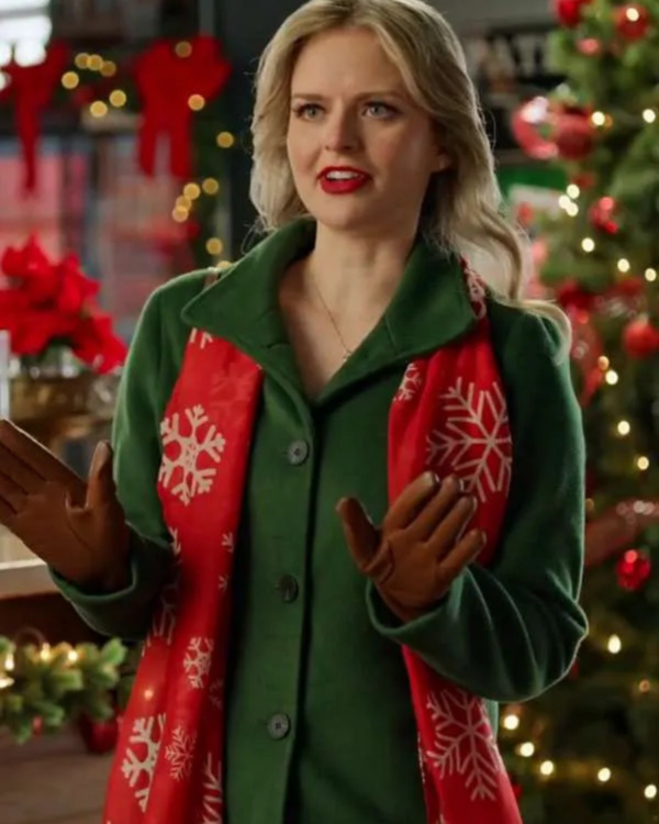 Andrea Brooks Snowy With A Chance Of Christmas Green Coat