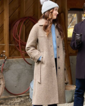 All I Need For Christmas 2024 Mallory Jansen Beige Plaid Coat