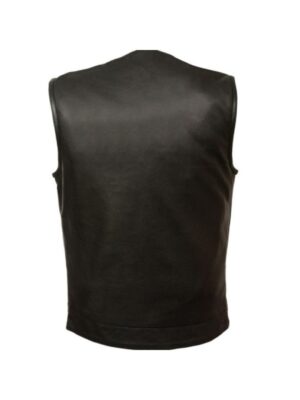 Black Collarless Vest – Mens