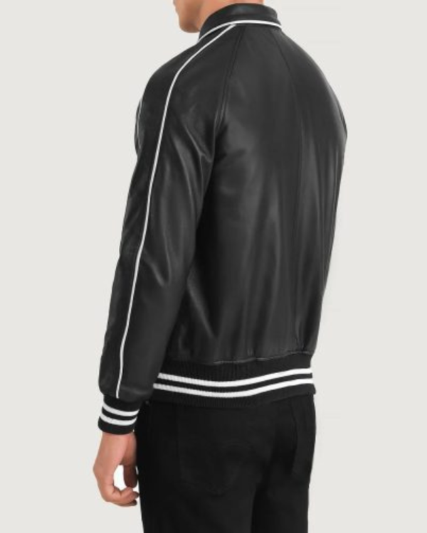 Men’s Cooper Black Leather Varsity Jacket