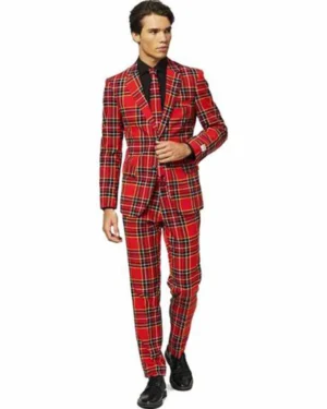 Buy Mens Red Plaid Christmas Suit