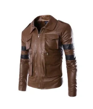 Resident Evil 6 Leon Kennedy Brown Leather Jacket