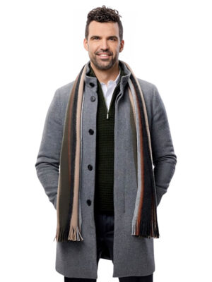 Benjamin Ayres Movie Santa Tell Me 2024 Nick A. Grey Wool Coat