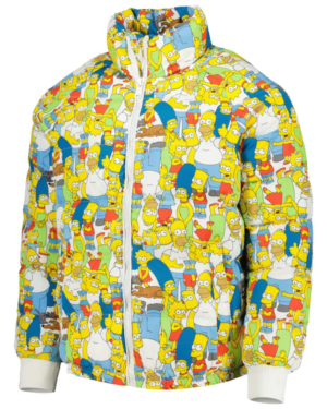 The Simpsons Freeze Max Family Raglan Full-zip White Puffer Jacket